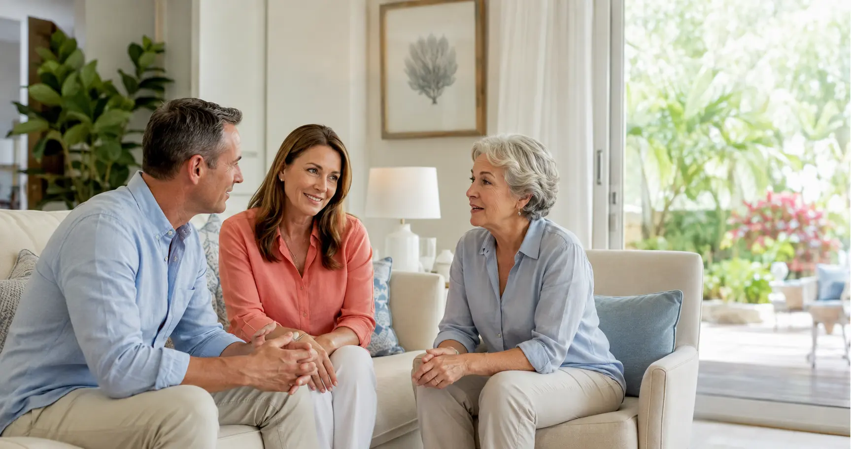 Adults enjoying time together at a South Florida home